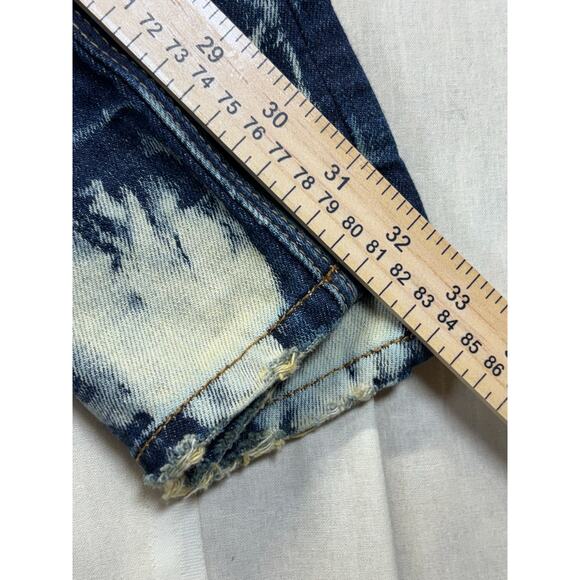 AKOO Men’s Size 32x32 Distressed Blue Denim Jeans Streetwear Baggy Fit - Picture 3 of 15